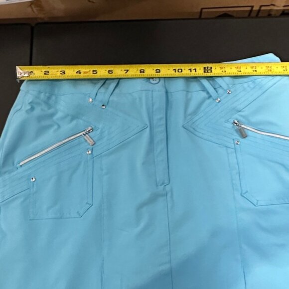 Jamie Sadock Light Blue Mini Skirt with Zipper Accents - Picture 4 of 7